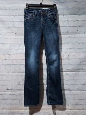 Silver Suki Mid Slim Bootcut Jeans Womens 25x31 Blue Denim Pants Western Cowgirl